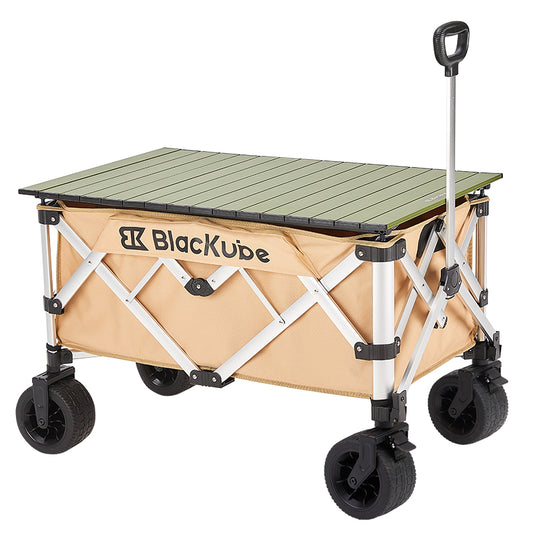 Blackube Collapsible Camping Wagon with Aluminum Table Plate